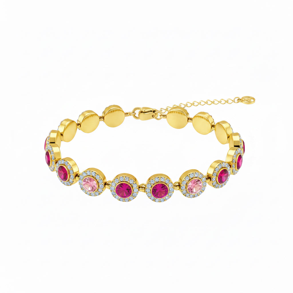 BRACCIALE CON ZIRCONI ROTONDI COLORATI