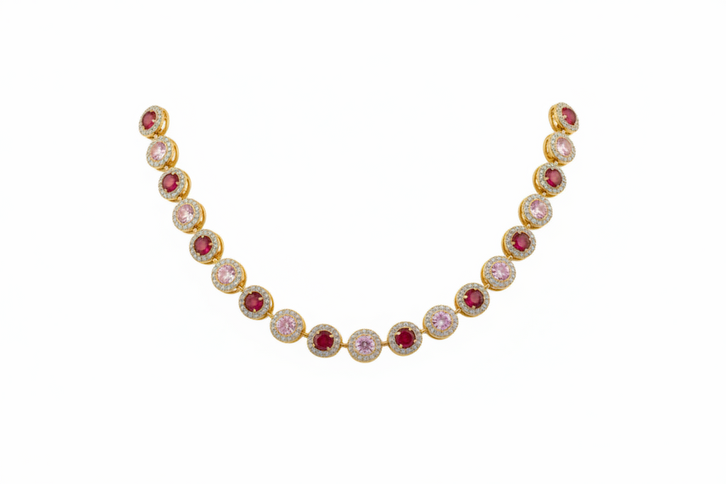 COLLANA CON ZIRCONI ROTONDI COLORATI