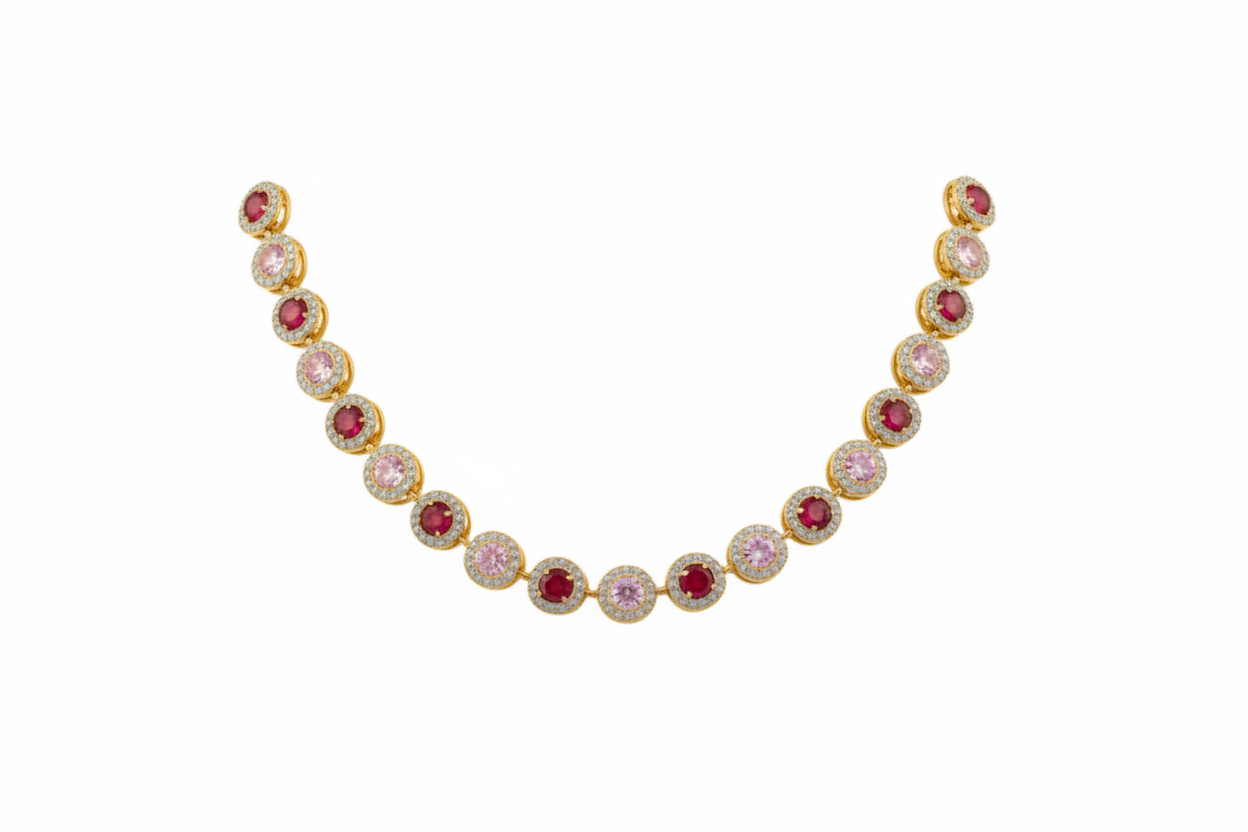 COLLANA CON ZIRCONI ROTONDI COLORATI